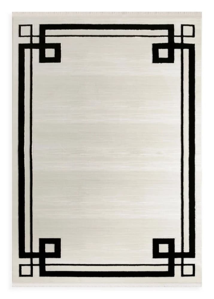 Koberec DFH34-2 s elegantním geometrickým okrajem, šedý a černý 5