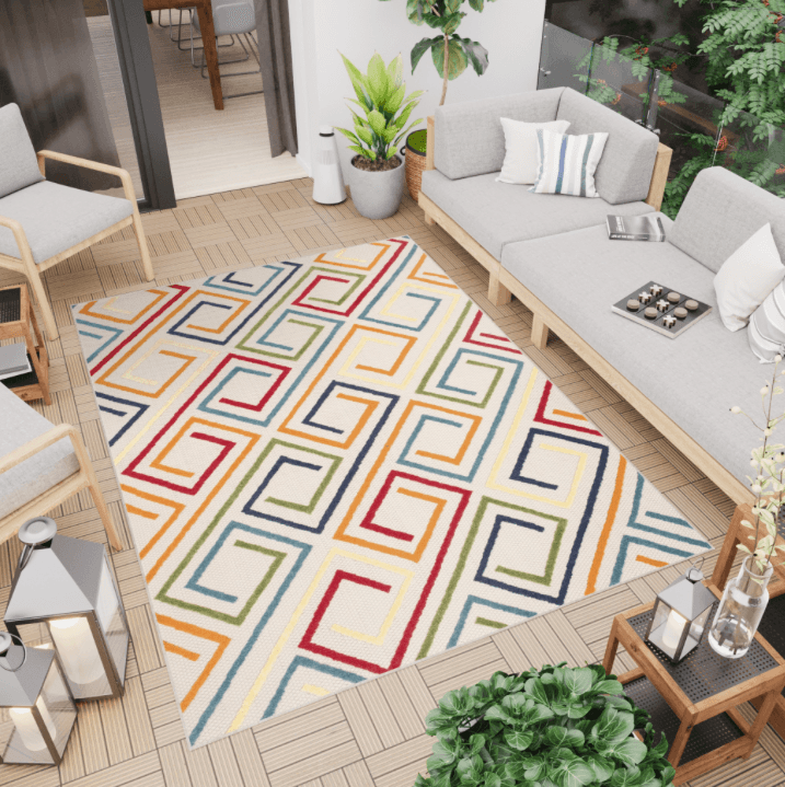Vícebarevný venkovní koberec Aventura EC95A - na terasu nebo balkon