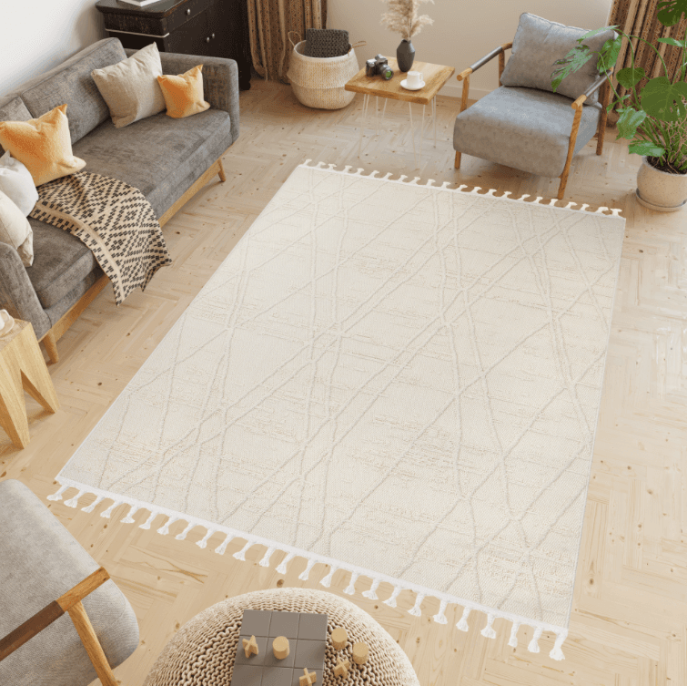 Béžový koberec ve skandinávském designu RIO Loop