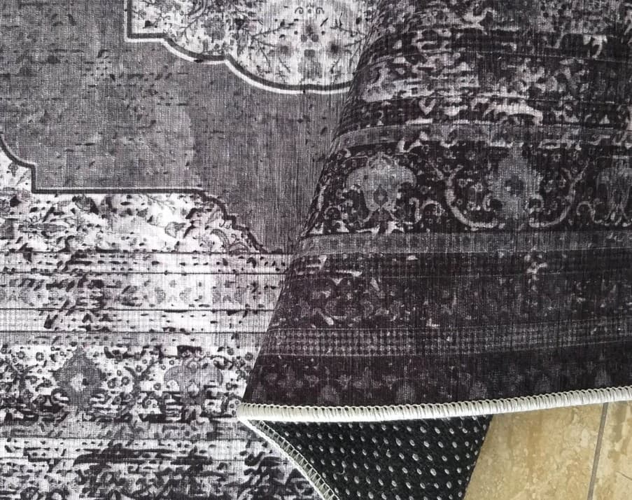 Šedý koberec se vzorem v orientálním stylu 5