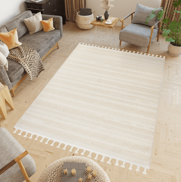 Béžový koberec v minimalistickém designu RIO Loop