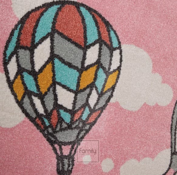 Dětský koberec s balony v pastelové růžové barvě 3