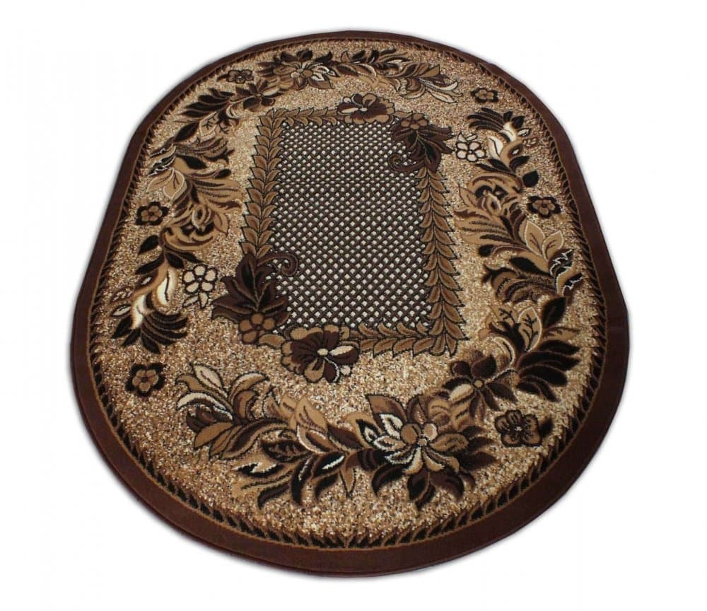 Oválný vintage koberec elegantní hnědé barvy 3