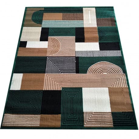 Koberec Alfa s geometrickým vzorem - zelený 3
