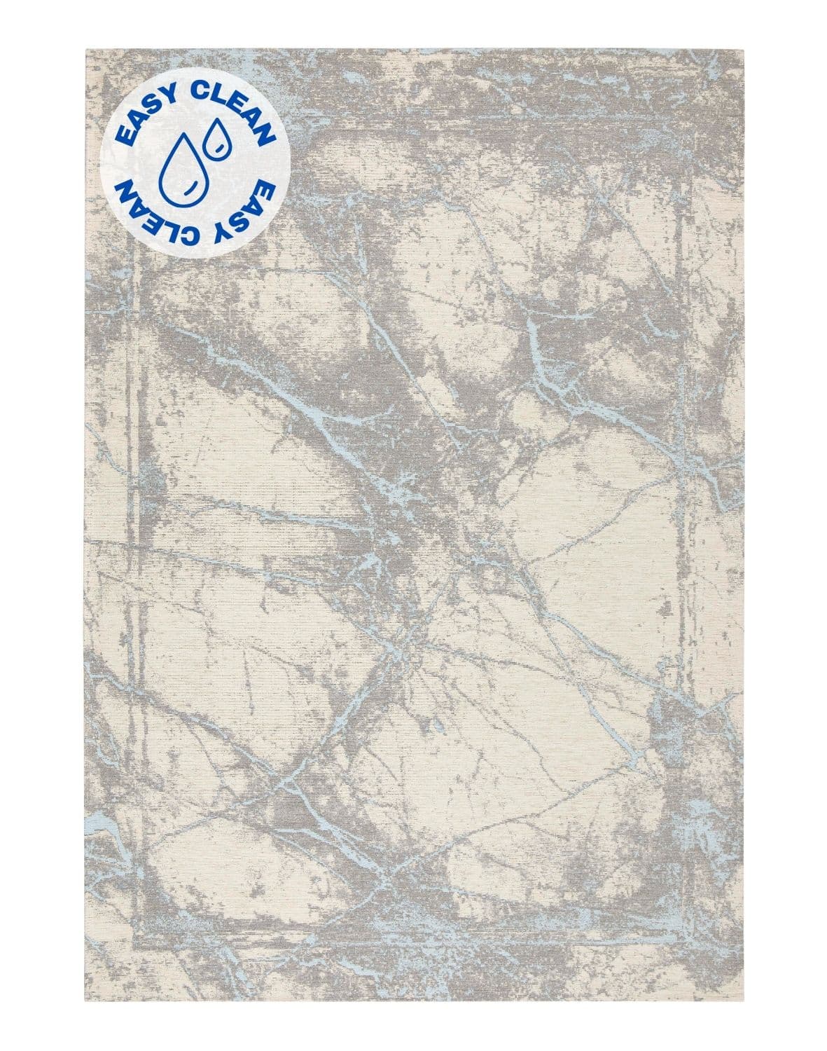 Koberec do obývacího pokoje Deco Rugs Grey Blue Net (4528), odolný vůči skvrnám, béžovo-modrý