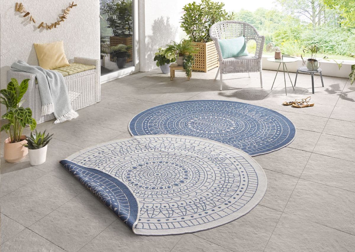 Kusový koberec Northrugs Twin 103104 Blue Cream Ø 100 cm 3