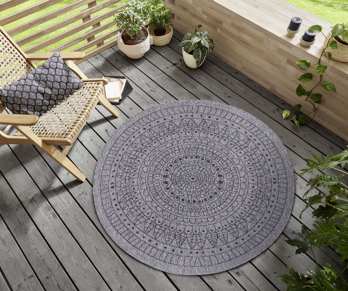 Kusový koberec Northrugs Twin 105476 Night silver Ø 100 cm 2