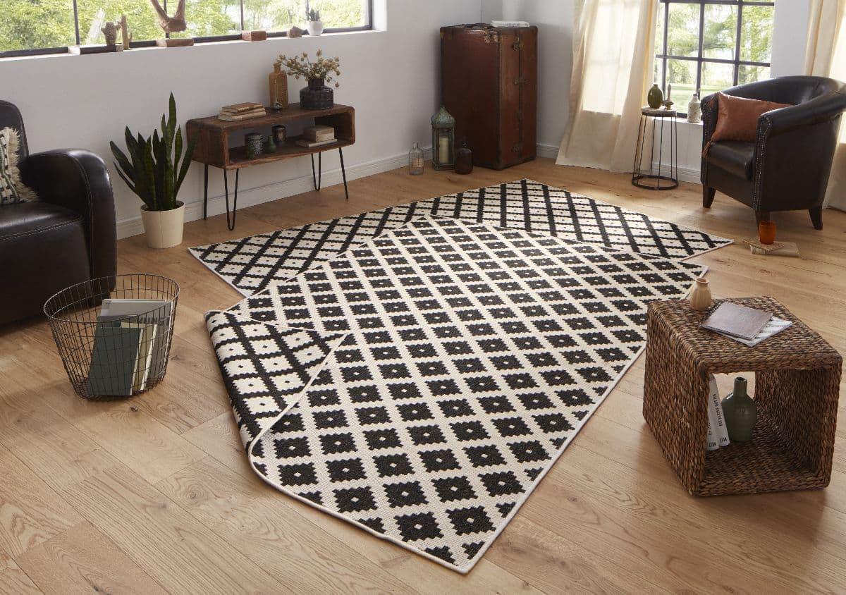 Kusový koberec Northrugs Twin 103124 Black Cream 3