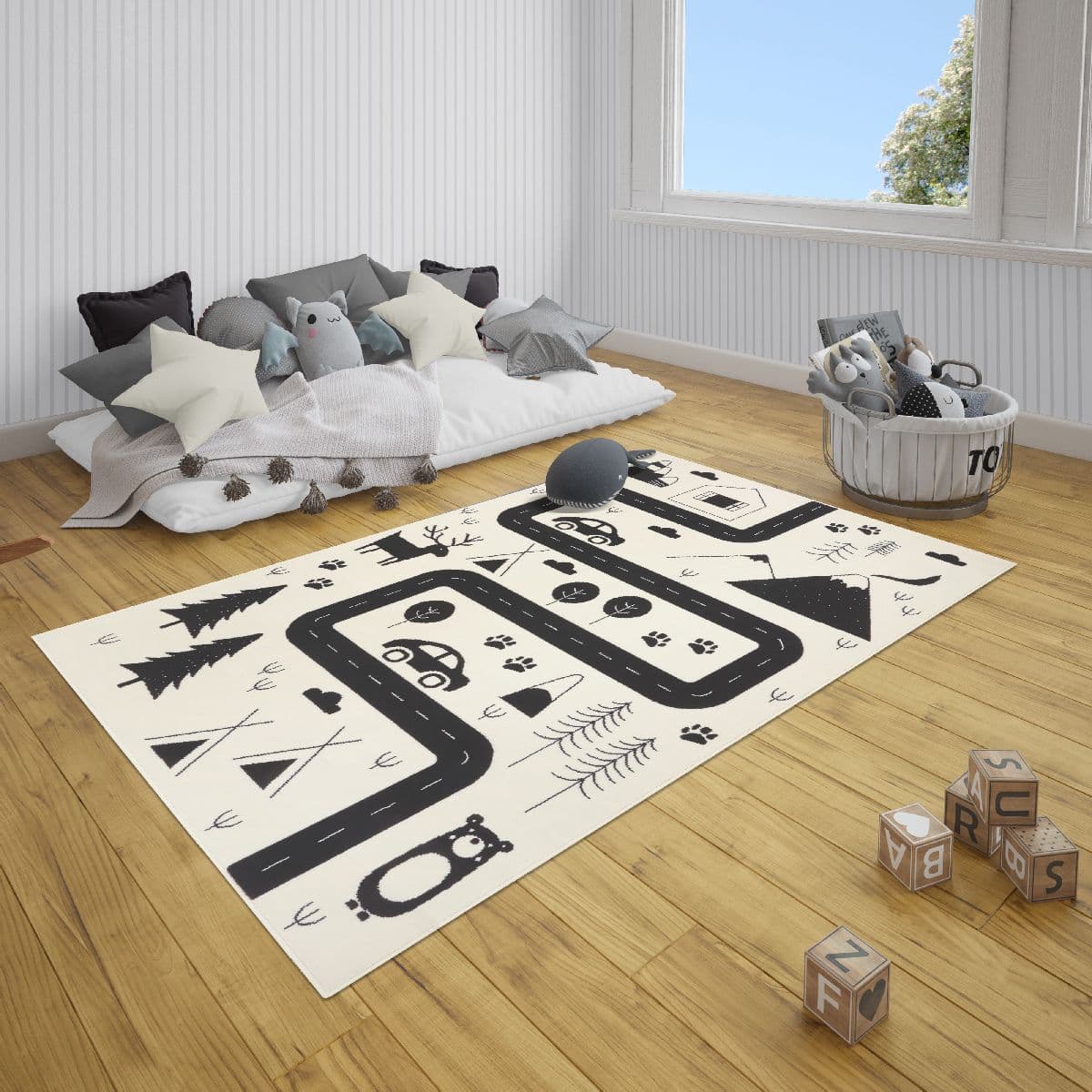 Dětský kusový koberec Hanse Home Adventures 104564 Cream Black 2