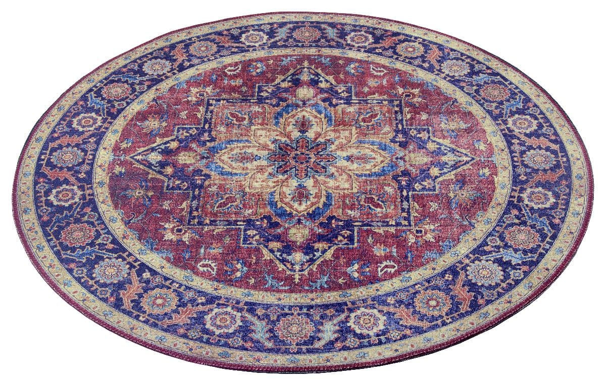 Kusový koberec Nouristan Asmar 104000 Plum red kruh 3