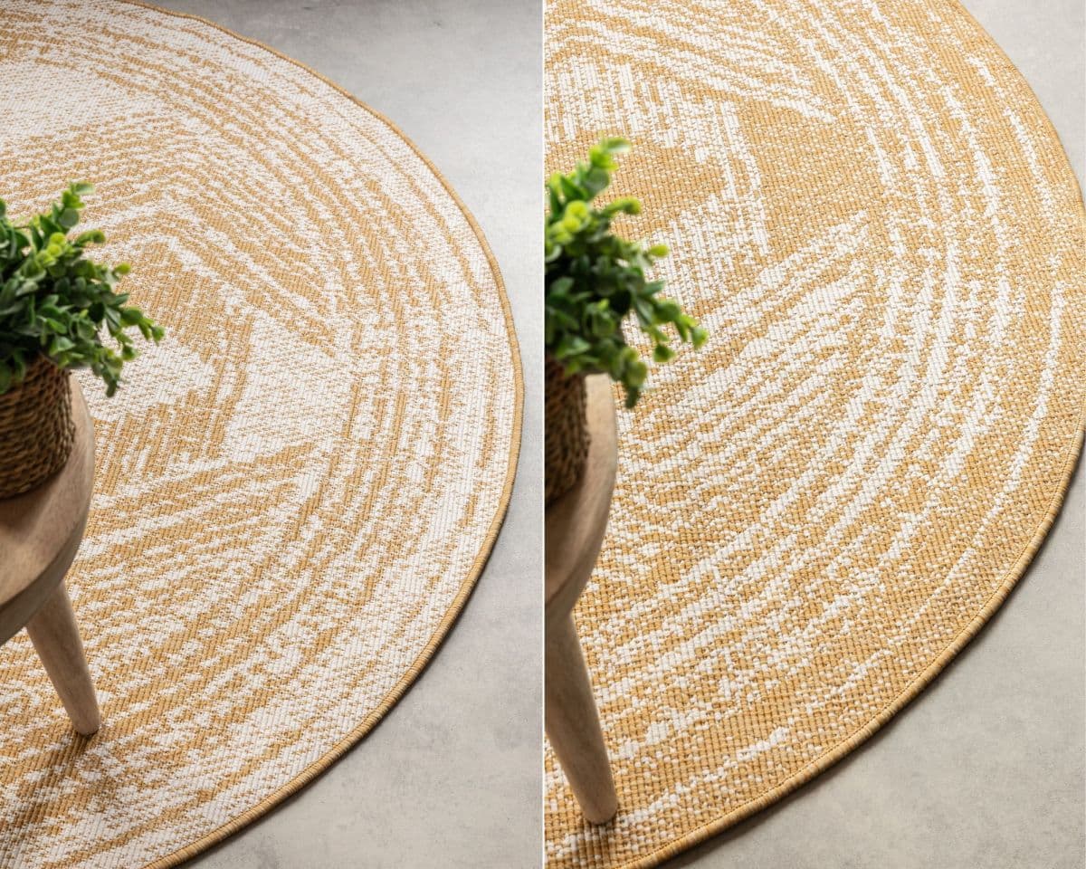 Kruhový kusový koberec Elle Decoration Gemini 106032 Ochre 8