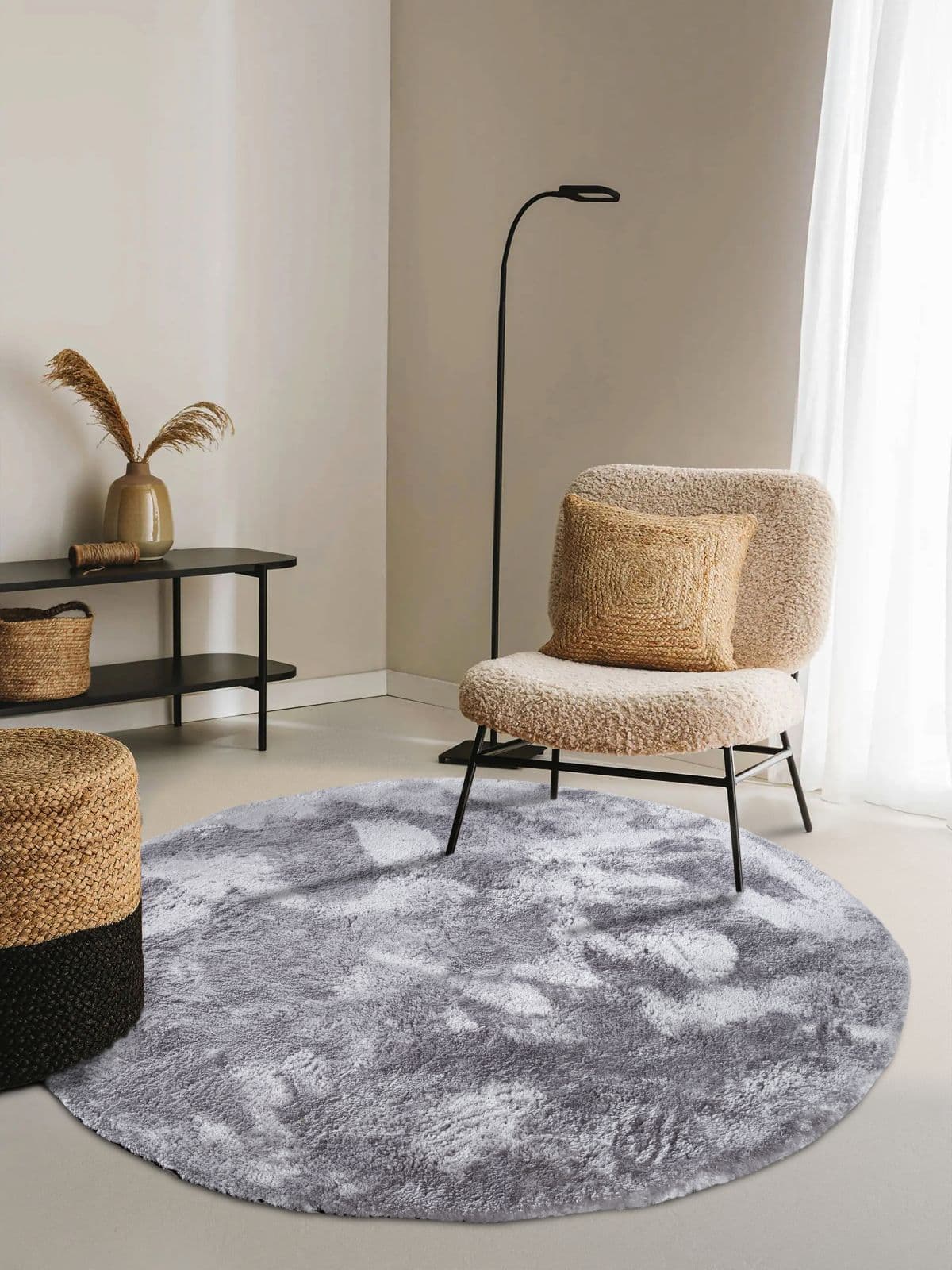 Kruhový kusový koberec Elle Decoration Cosy 106110 Silver Ø 160 cm 2