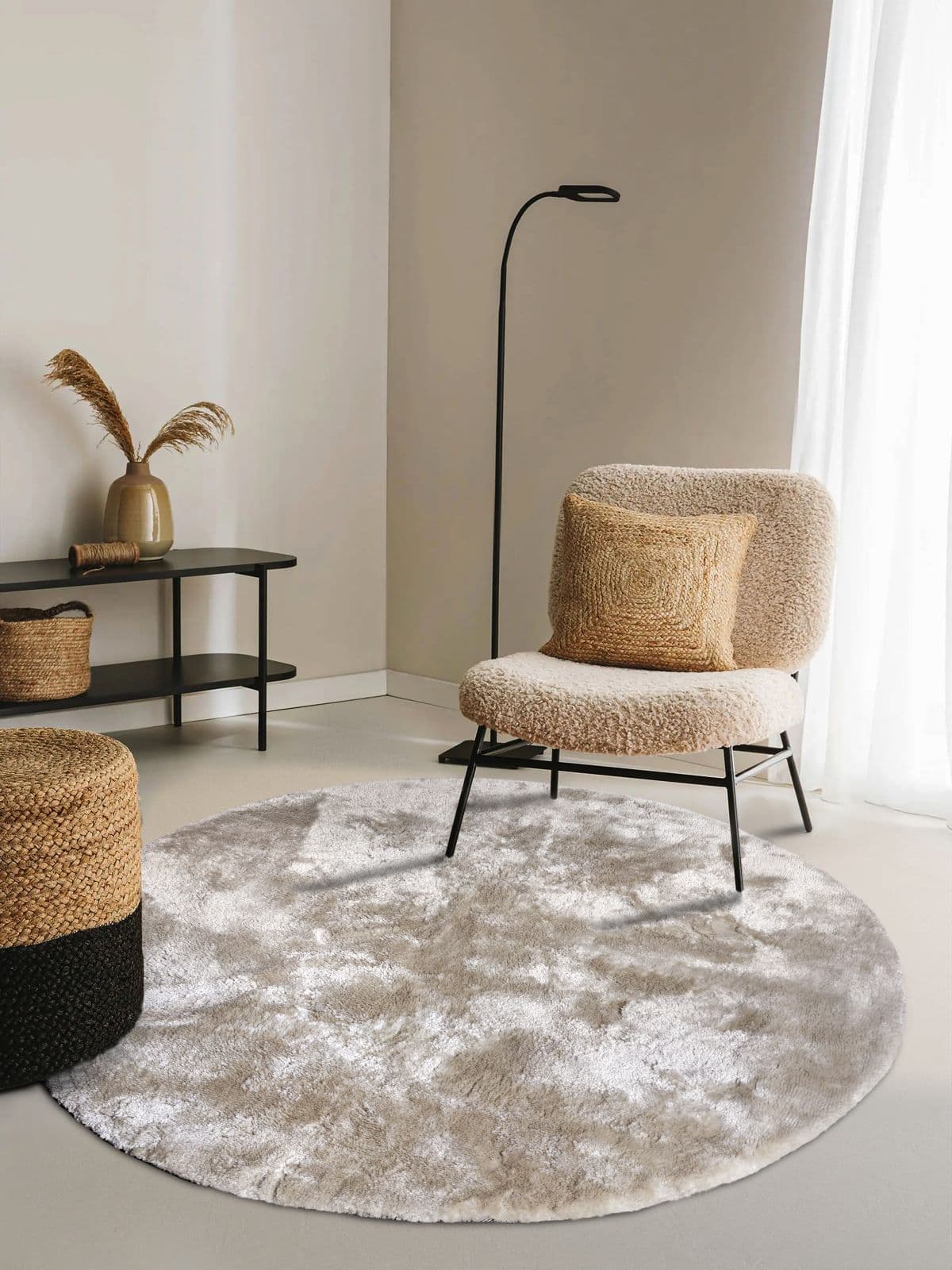 Kruhový kusový koberec Elle Decoration Cosy 106111 Creme Ø 160 cm 2