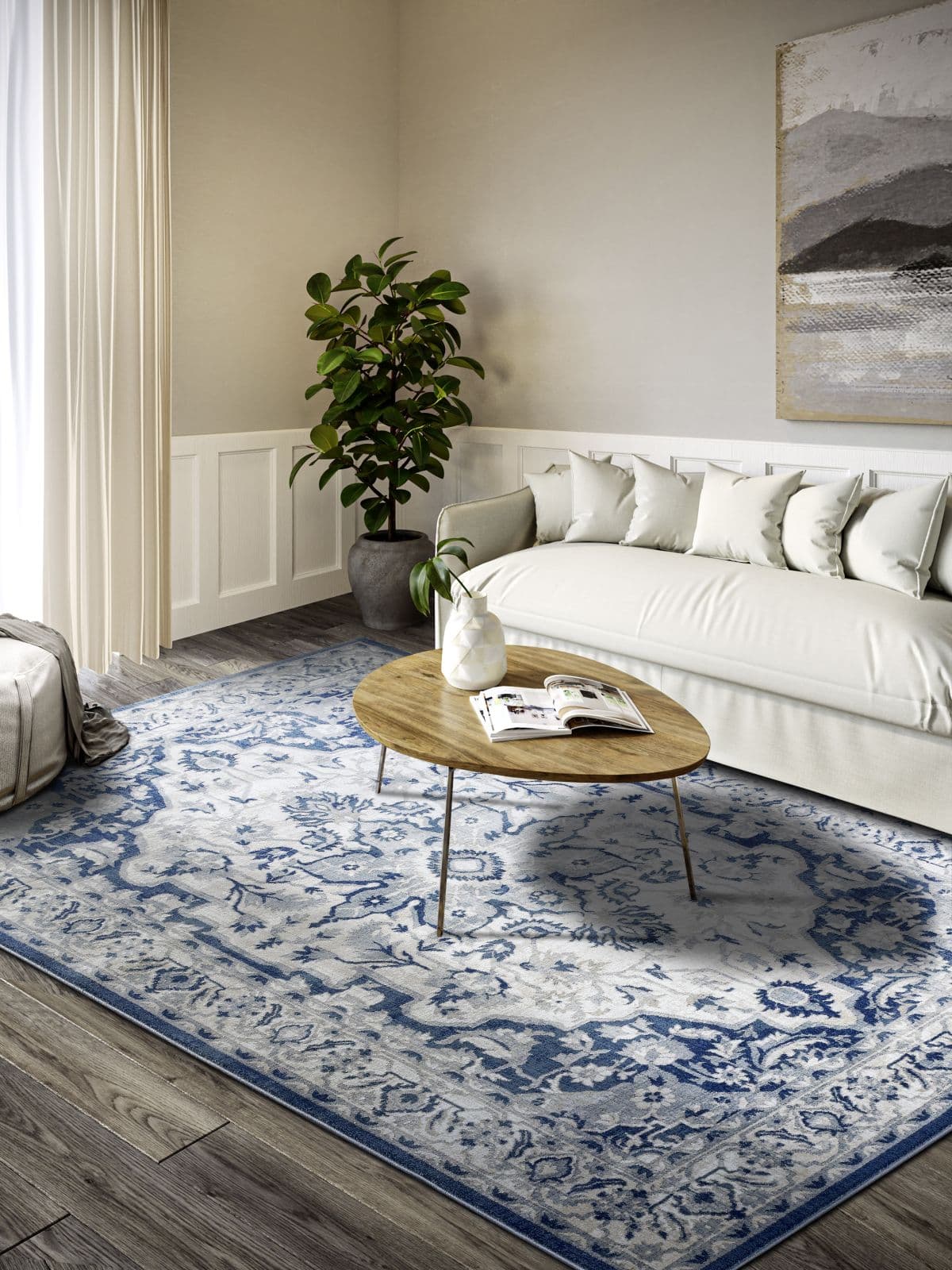 Kusový koberec Villeroy & Boch 1809 106122 Cream Blue 2
