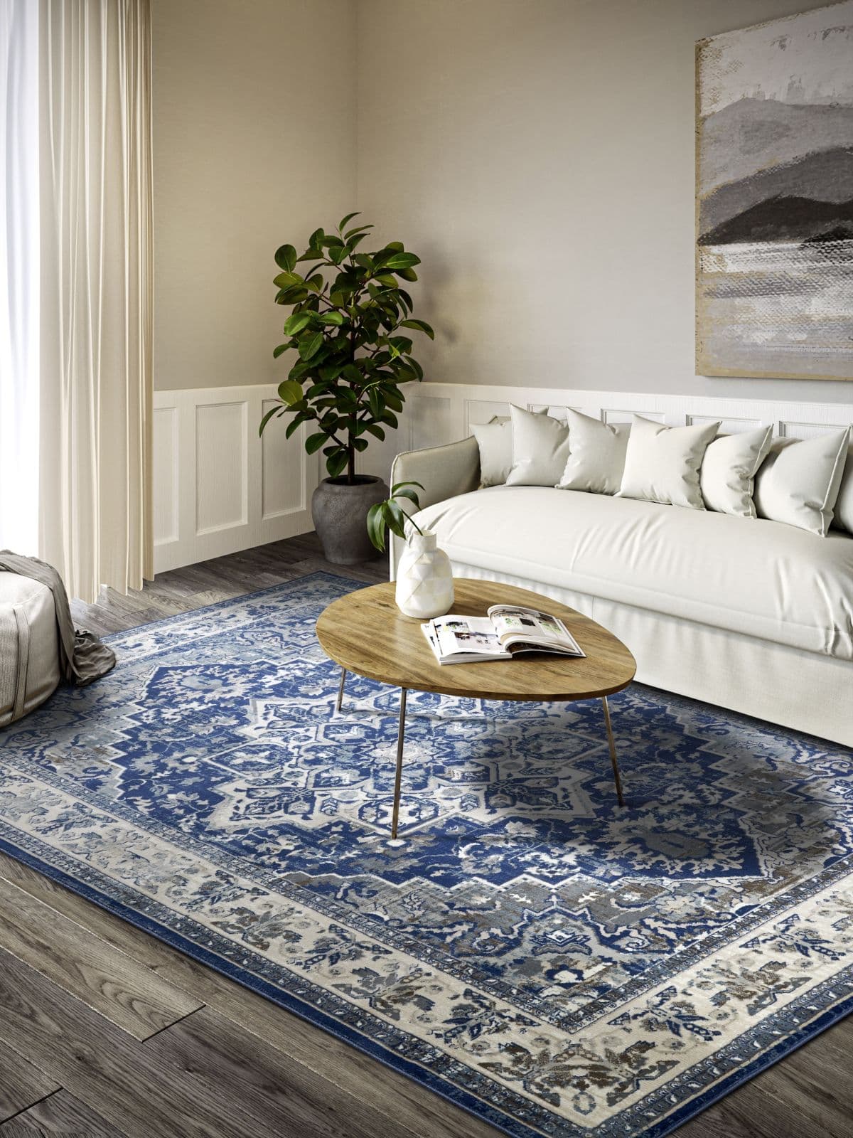Kusový koberec Villeroy & Boch 1809 106123 Blue Cream 2