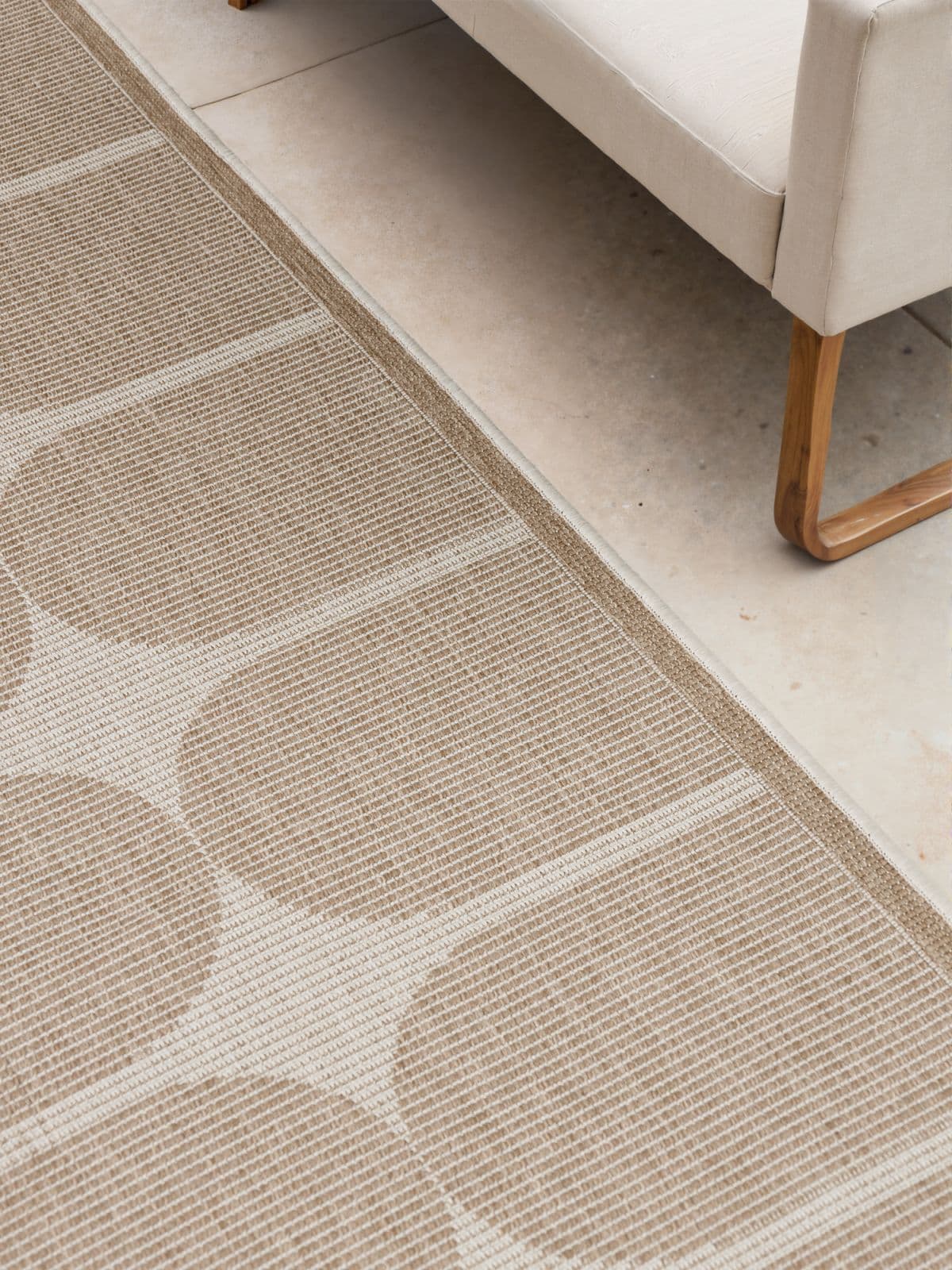 Kusový běhoun Northrugs Duet 106245 Jute White 4