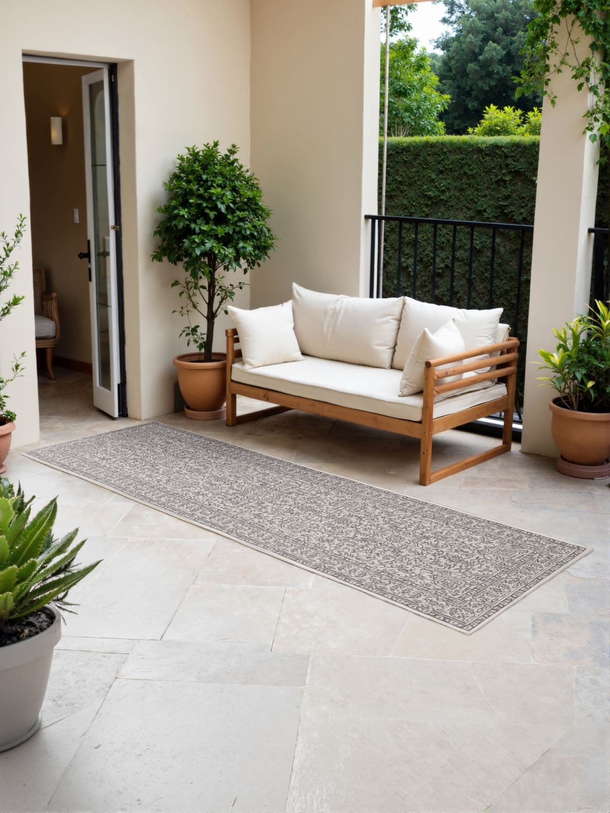 Kusový běhoun Northrugs Duet 106249 White Grey 3