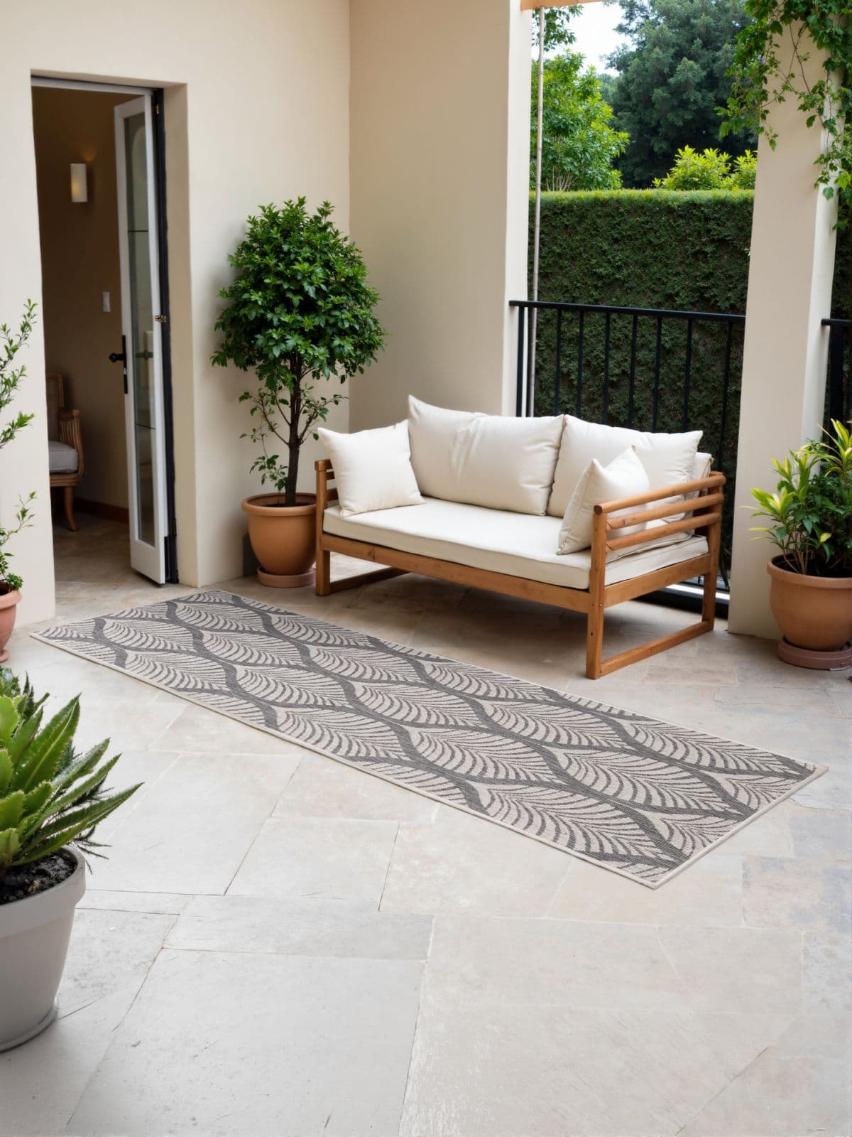Kusový běhoun Northrugs Duet 106246 White Grey 3