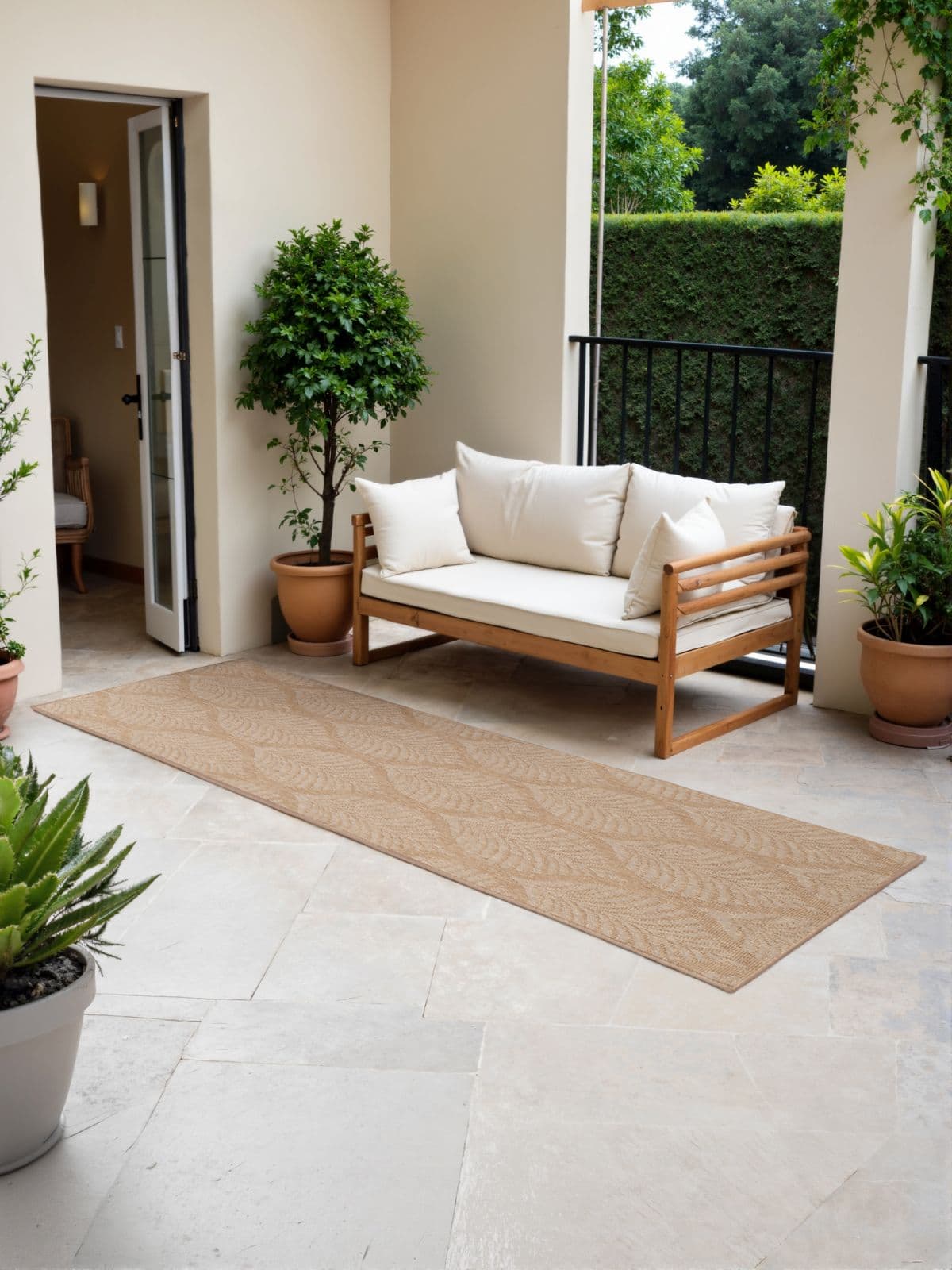 Kusový běhoun Northrugs Duet 106247 Jute White 5
