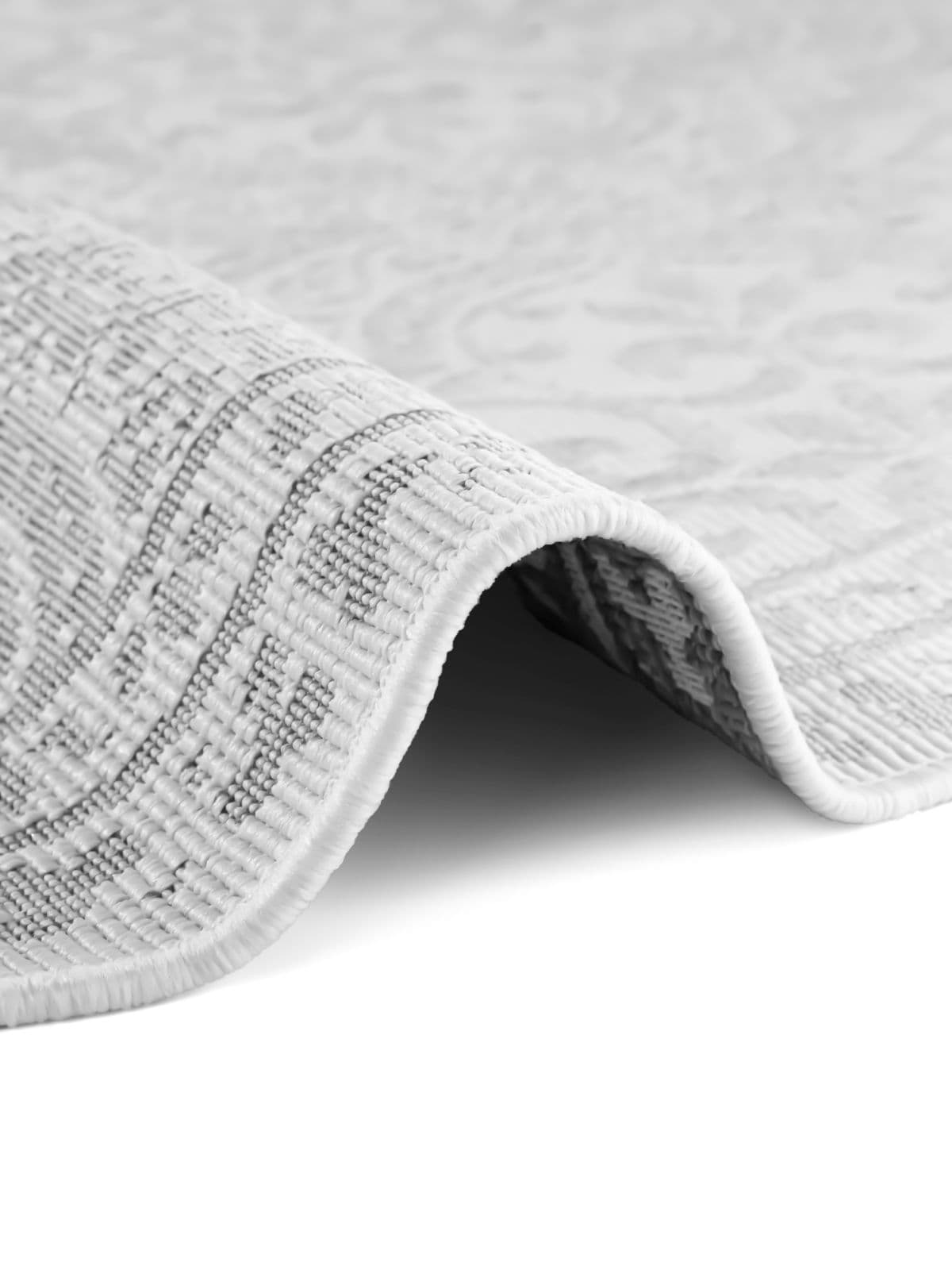 Kruhový kusový koberec Northrugs Duet 106251 White Grey 7