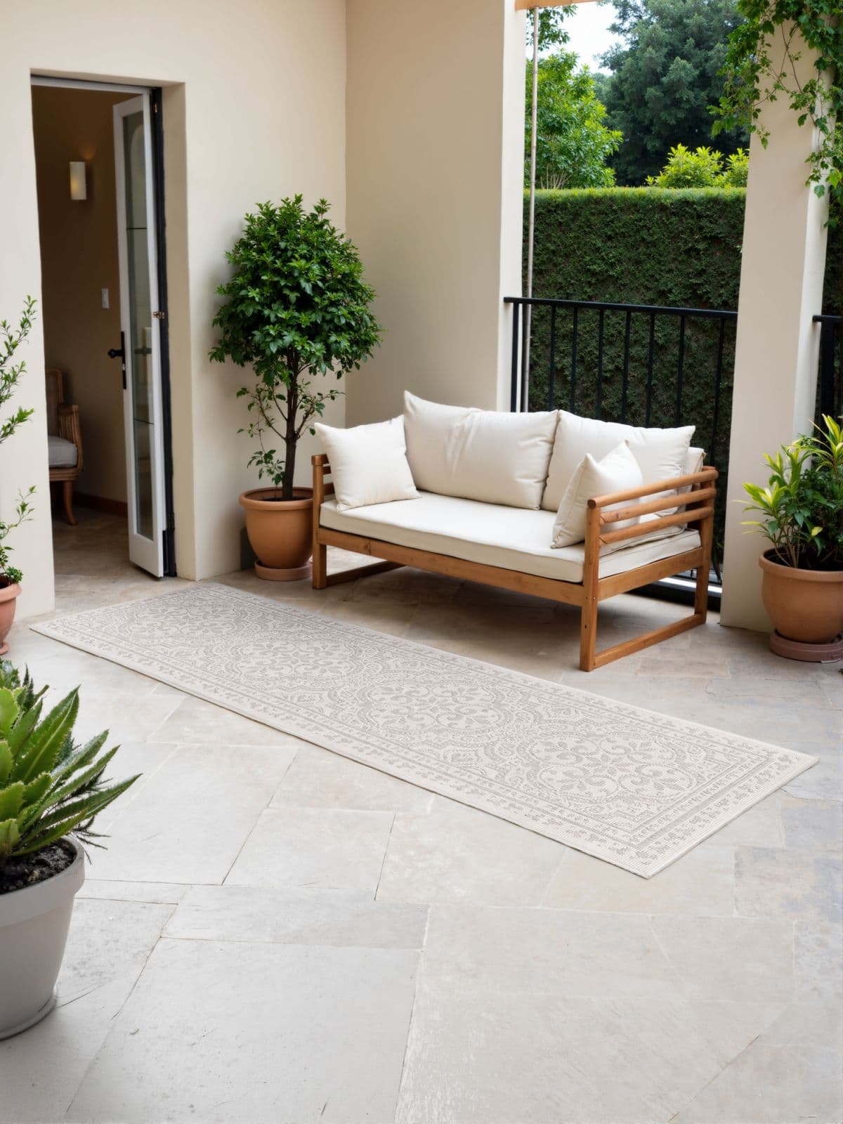 Kusový běhoun Northrugs Duet 106251 White Grey 5