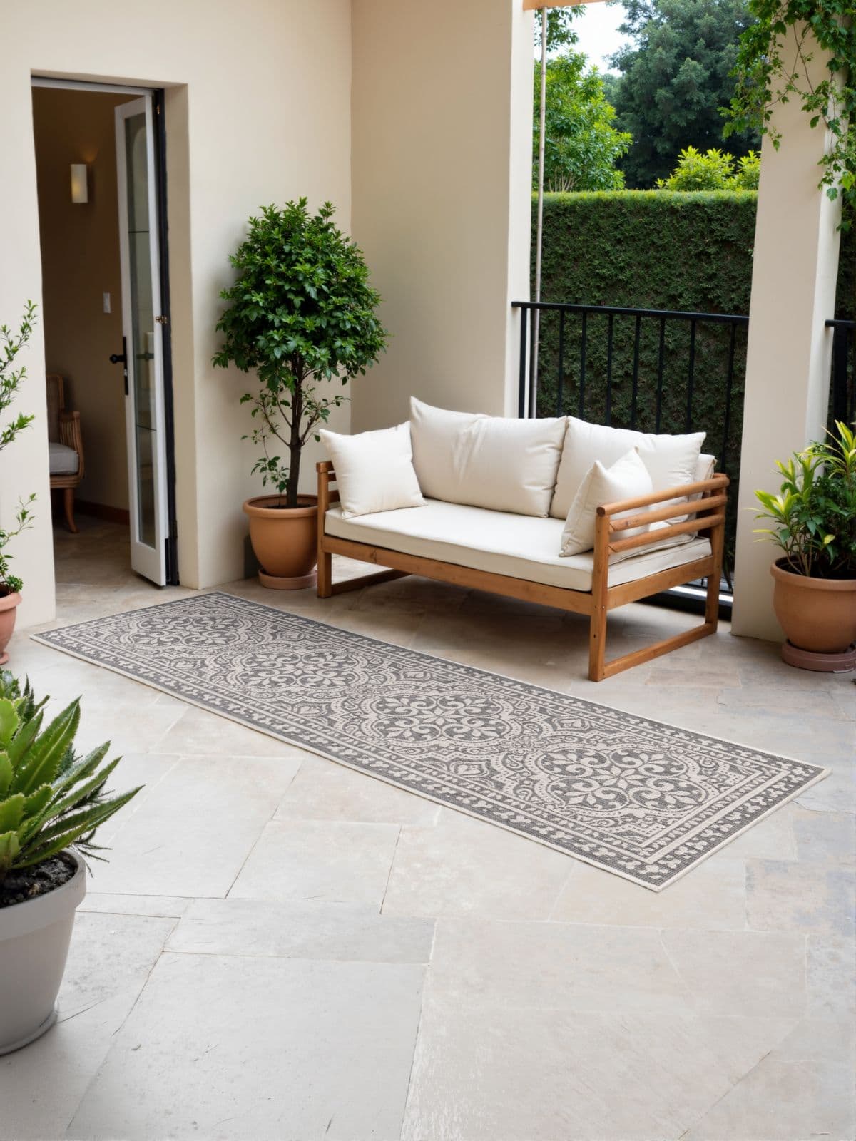 Kusový běhoun Northrugs Duet 106251 White Grey 3