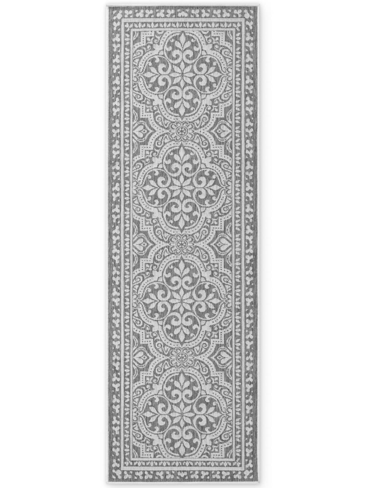 Kusový běhoun Northrugs Duet 106251 White Grey 2