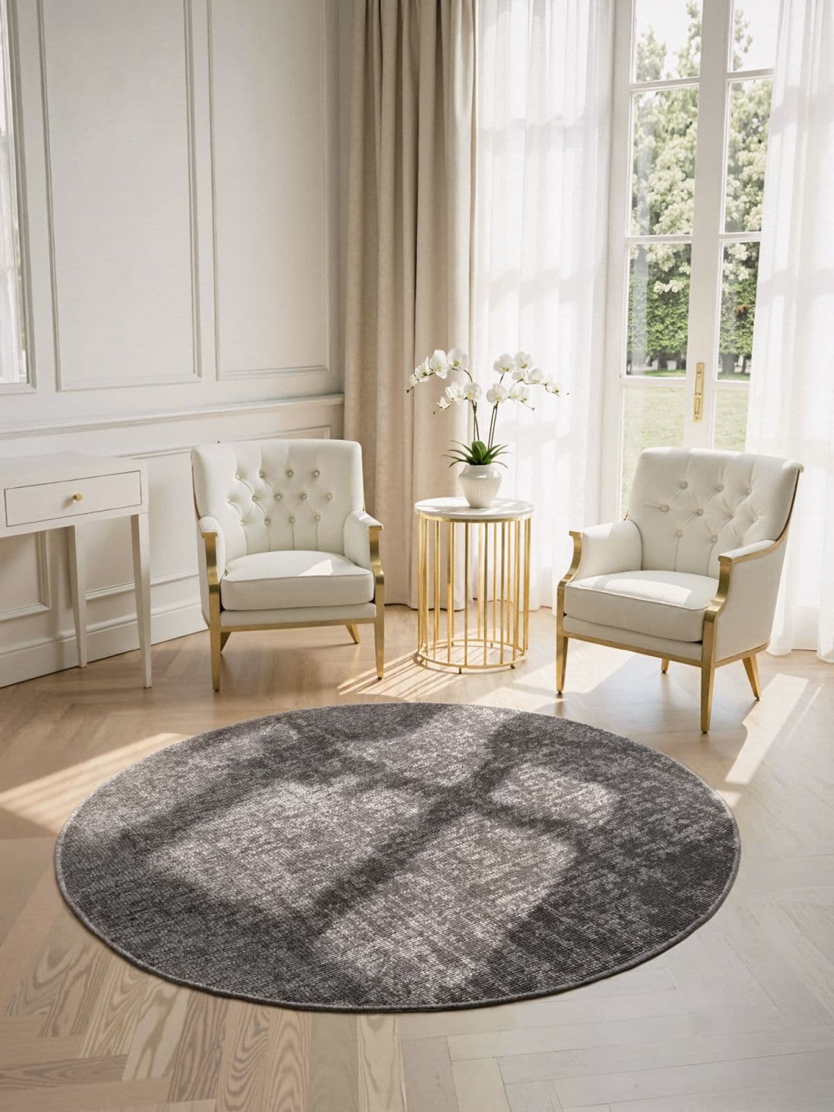 Kruhový kusový koberec Elle Decoration Brilliance 106310 Silver Grey Ø 160 cm 2