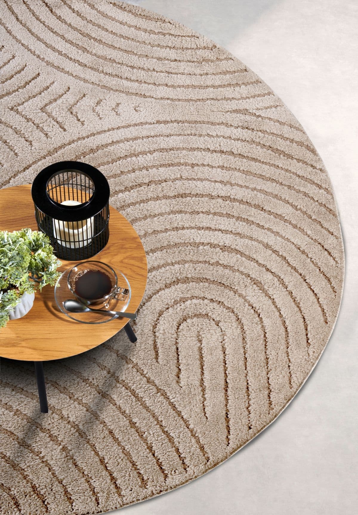 Kruhový kusový koberec Elle Decoration New York 106204 Taupe Ø 160 cm 4