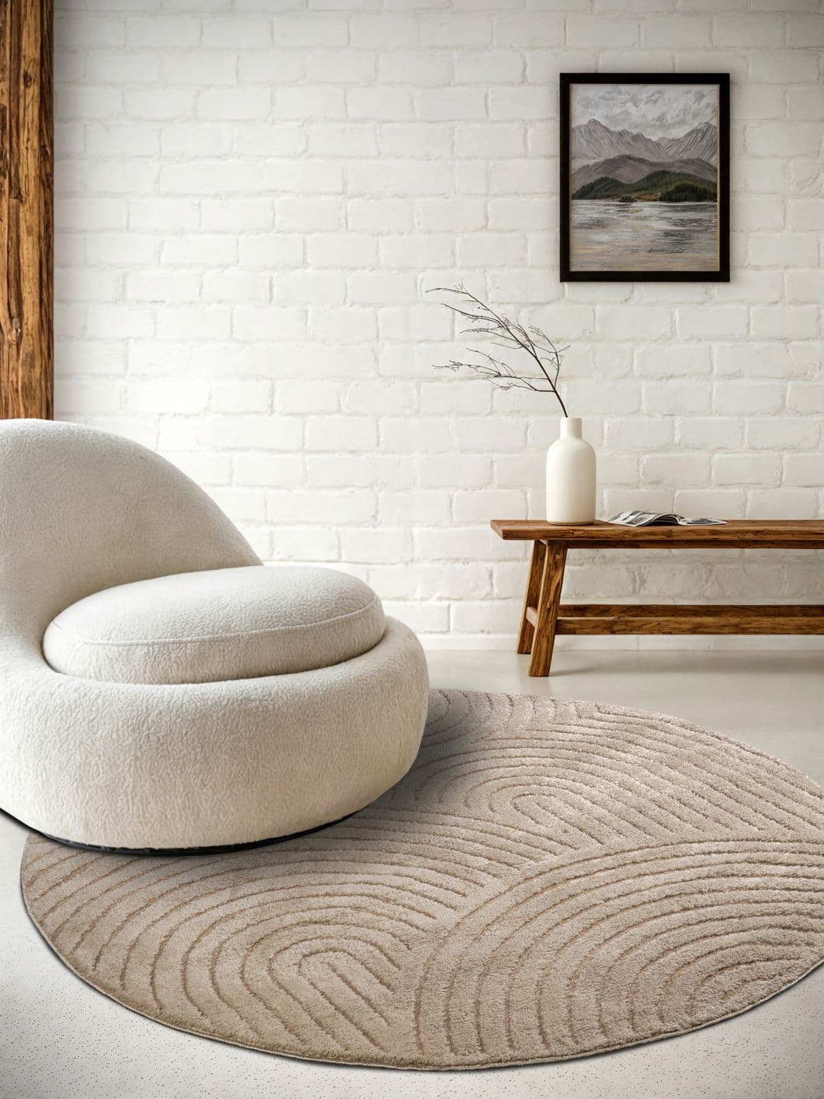 Kruhový kusový koberec Elle Decoration New York 106204 Taupe Ø 160 cm 5