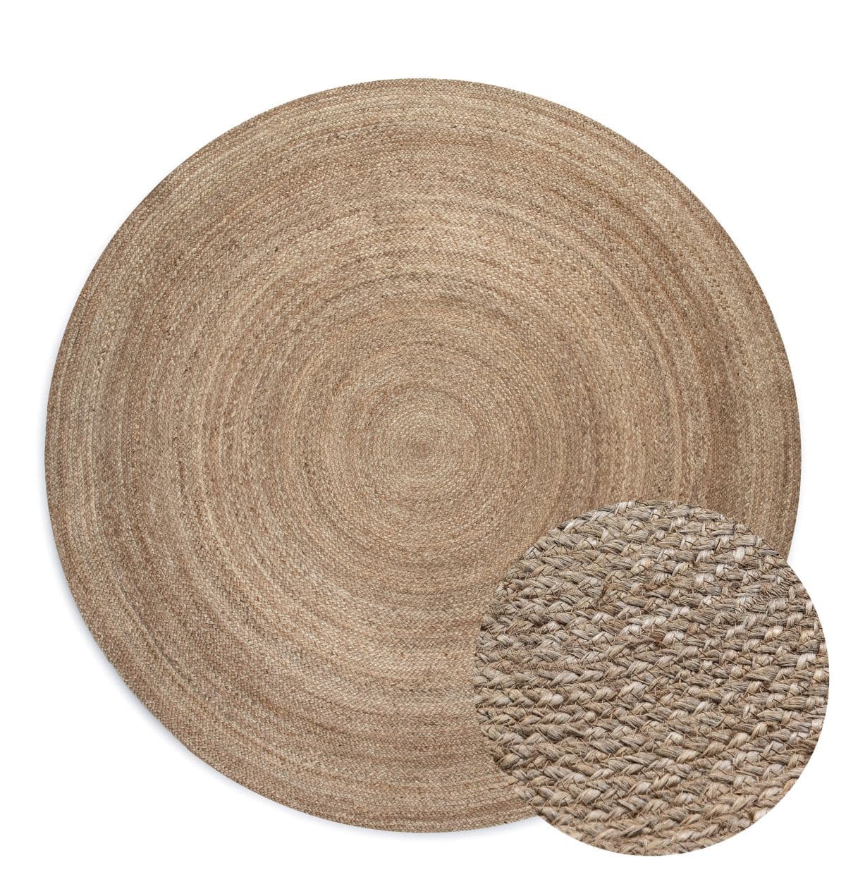 Kruhový kusový koberec Hanse Home Jute Braided 106006 Grey Brown Ø 100 cm 7