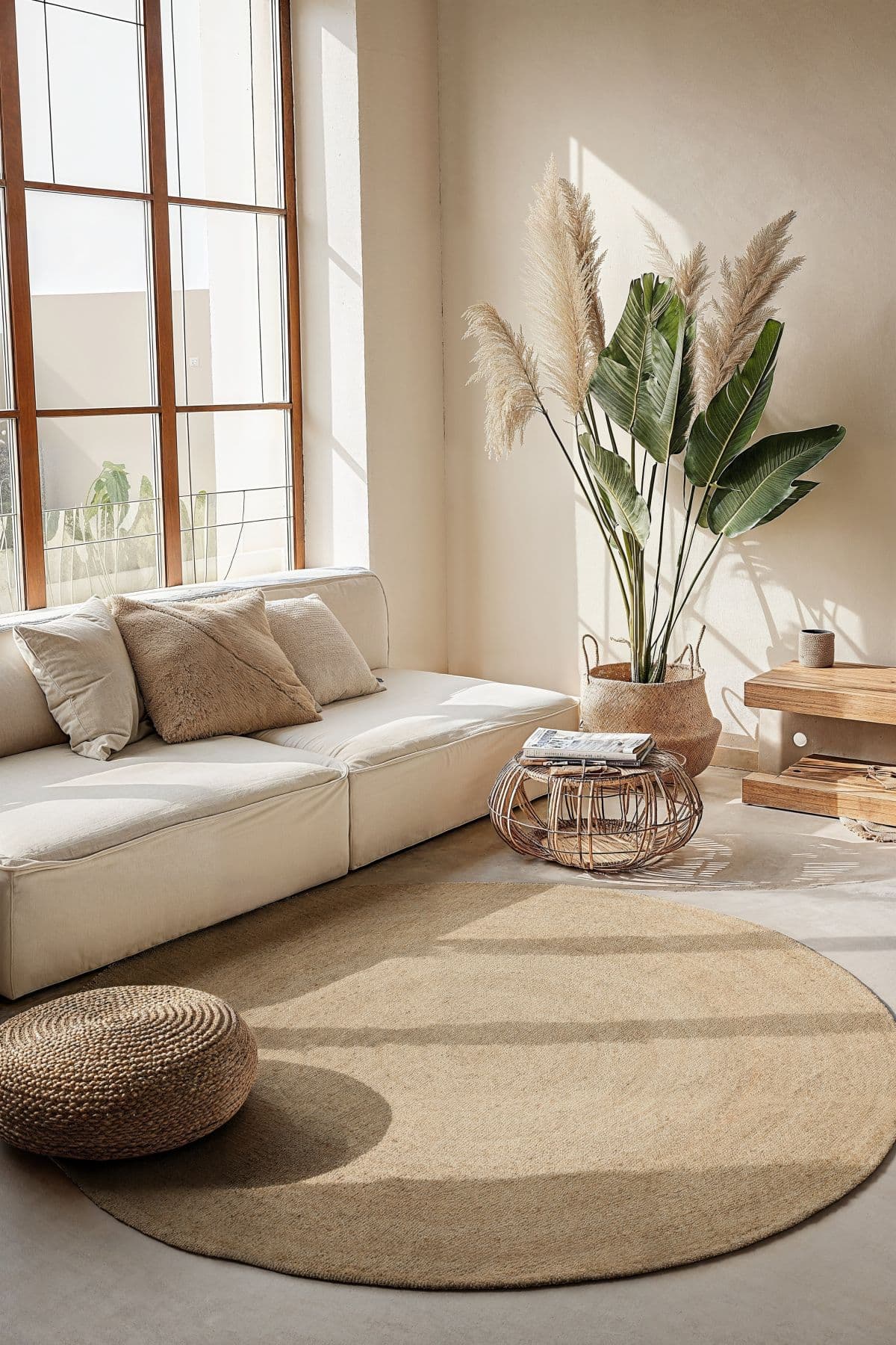 Kruhový kusový koberec Hanse Home Jute Braided 106007 Ivory Ø 100 cm 5