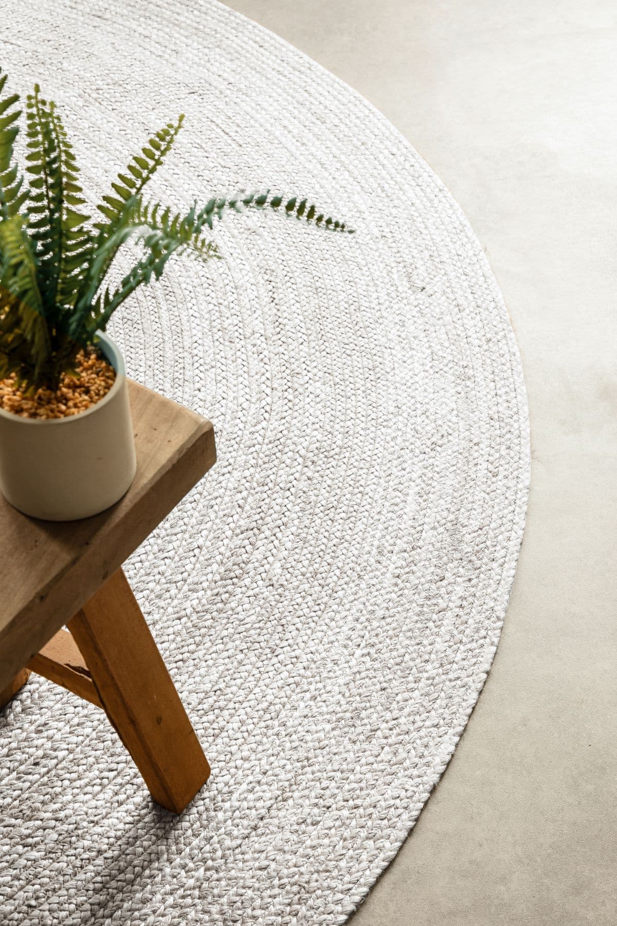 Kruhový kusový koberec Hanse Home Jute Braided 106321 White Ø 100 cm 4