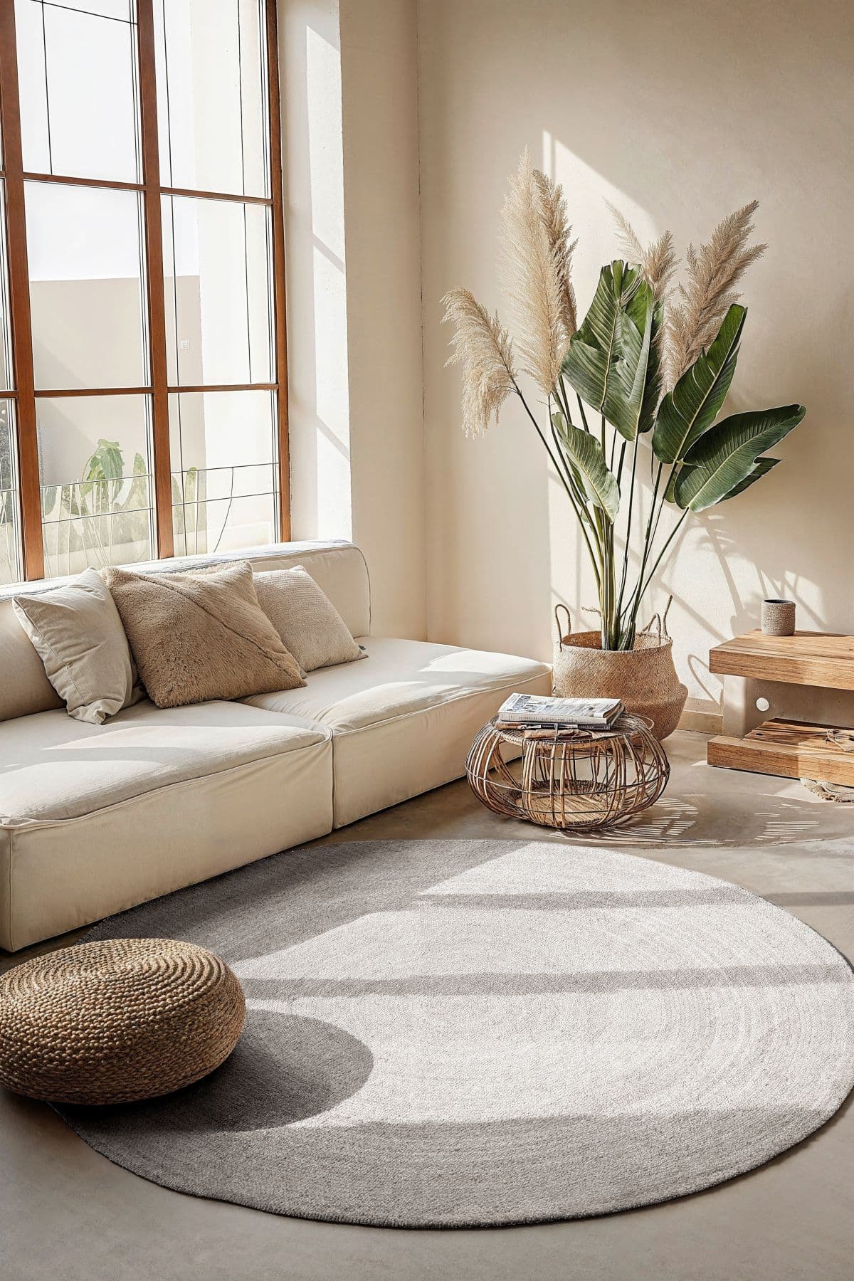 Kruhový kusový koberec Hanse Home Jute Braided 106321 White Ø 100 cm 5