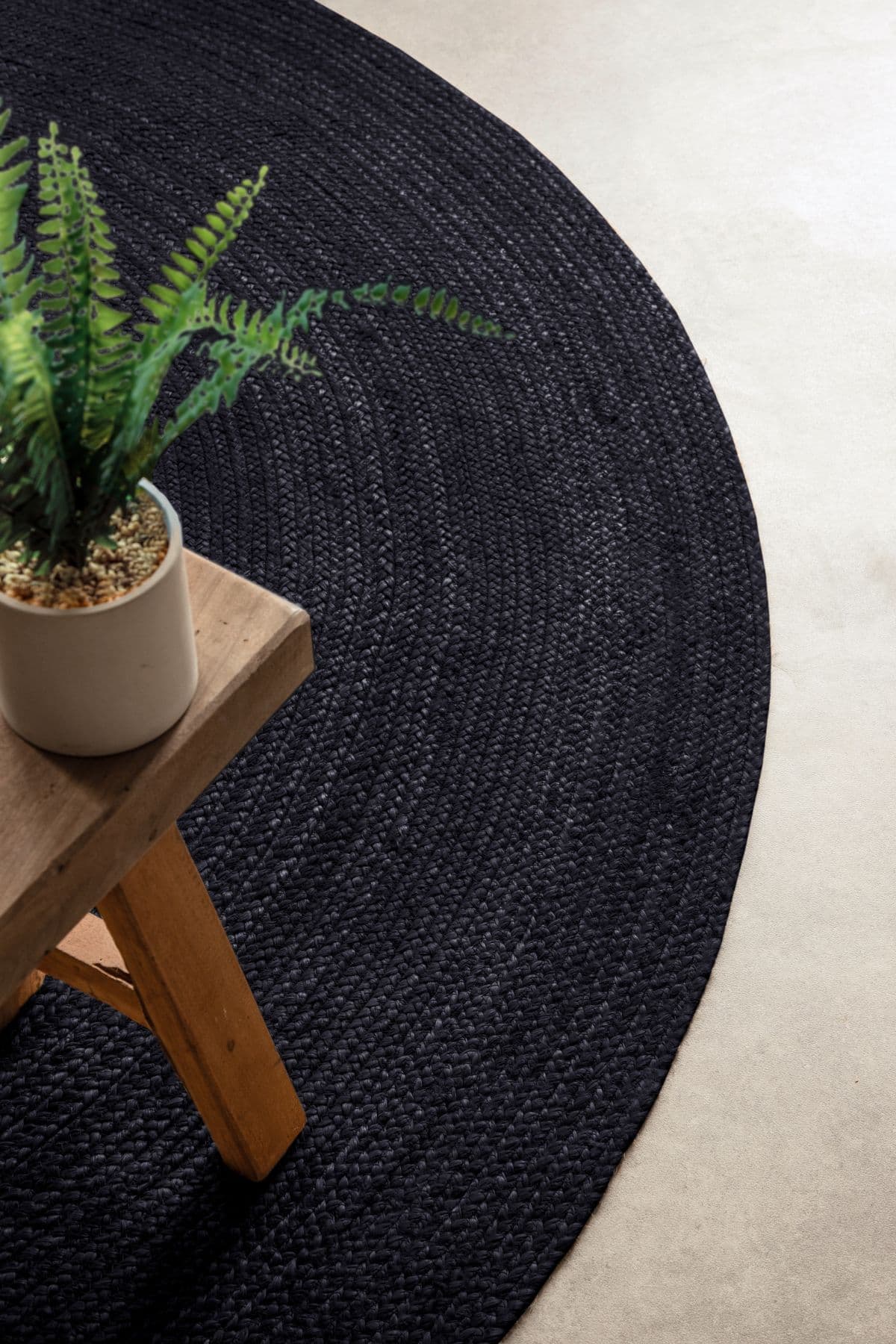 Kruhový kusový koberec Hanse Home Jute Braided 106322 Black Ø 100 cm 4