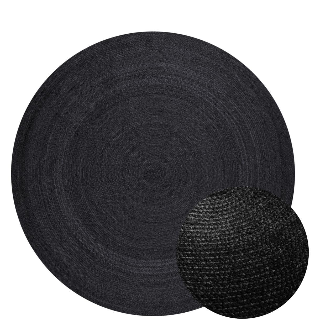 Kruhový kusový koberec Hanse Home Jute Braided 106322 Black Ø 100 cm 6