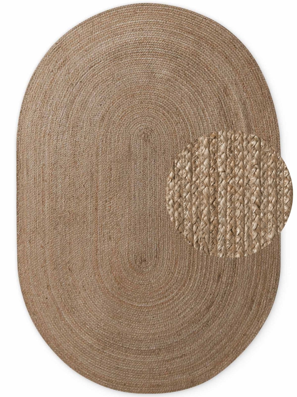 Kusový koberec Hanse Home Jute Braided 106006 Natural Grey Brown - ovál 7