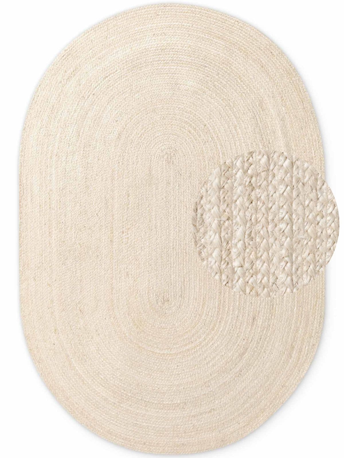 Kusový koberec Hanse Home Jute Braided 106007 Natural Ivory - ovál 7
