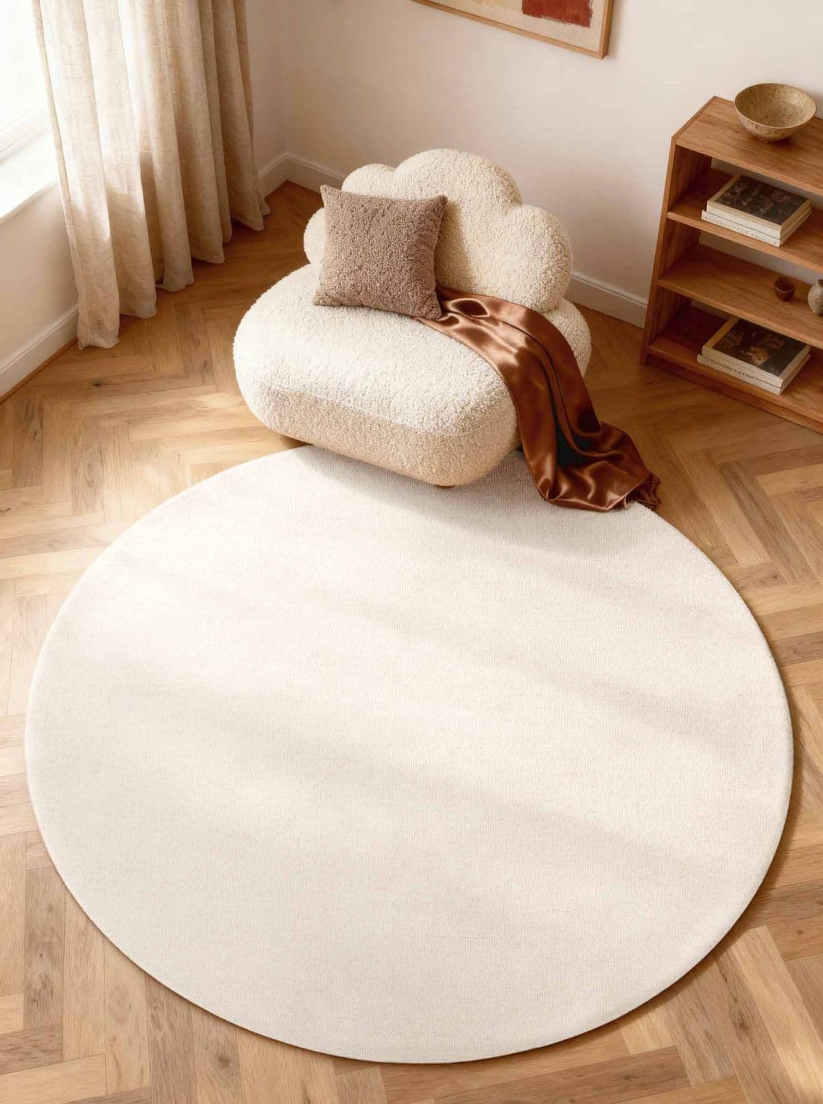 Kruhový kusový koberec Elle Decoration Puristic 106318 Natural White Ø 160 cm 5