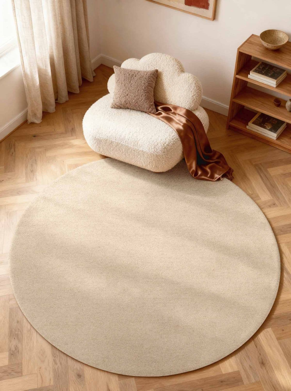 Kruhový kusový koberec Elle Decoration Puristic 106319 Light Beige Ø 160 cm 5