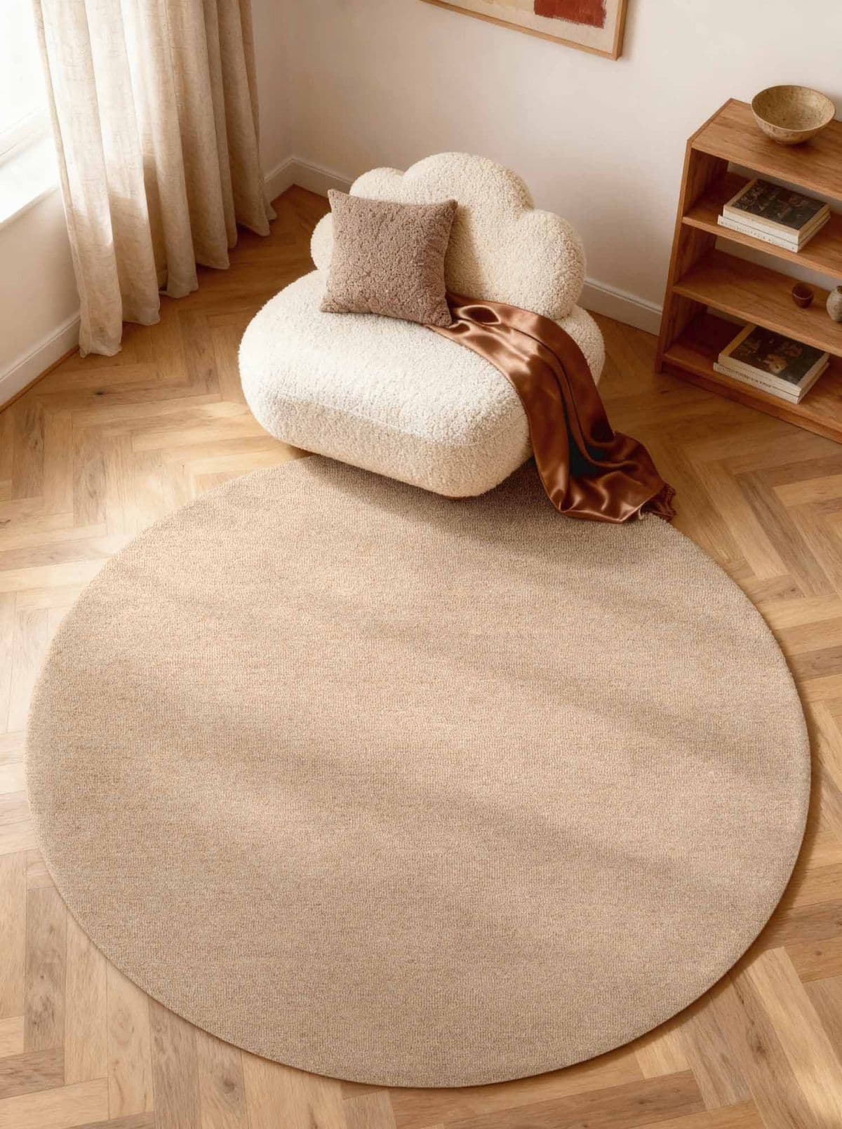 Kruhový kusový koberec Elle Decoration Puristic 106320 Beige Ø 160 cm 5