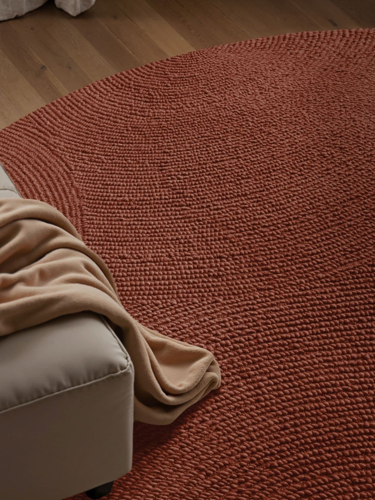 Kruhový kusový koberec Hanse Home Calmio 106402 Red Brown Ø 120 cm 6