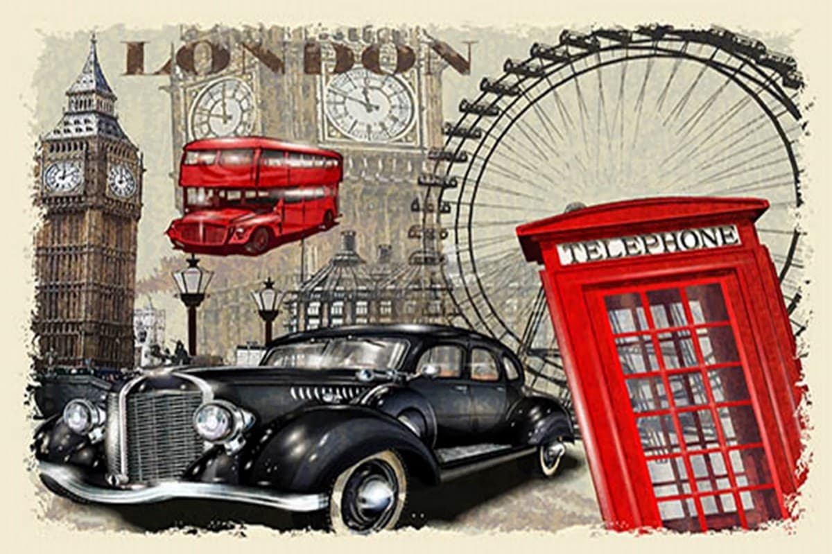 Koberec London béžový/červený