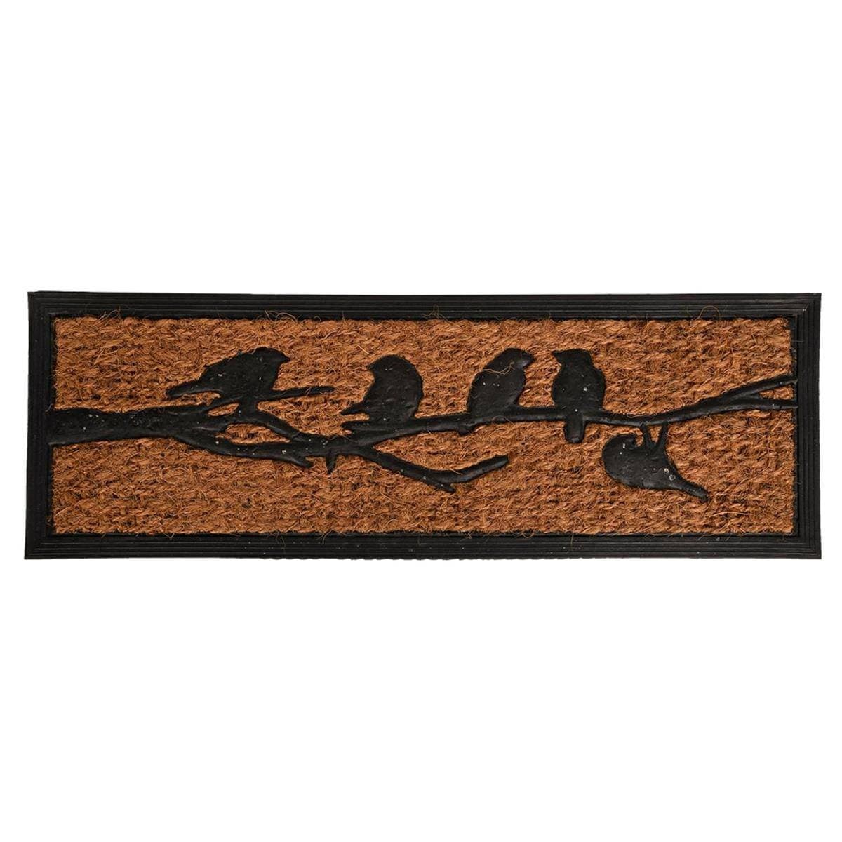 Kokosová rohožka Birds černá/hnědá