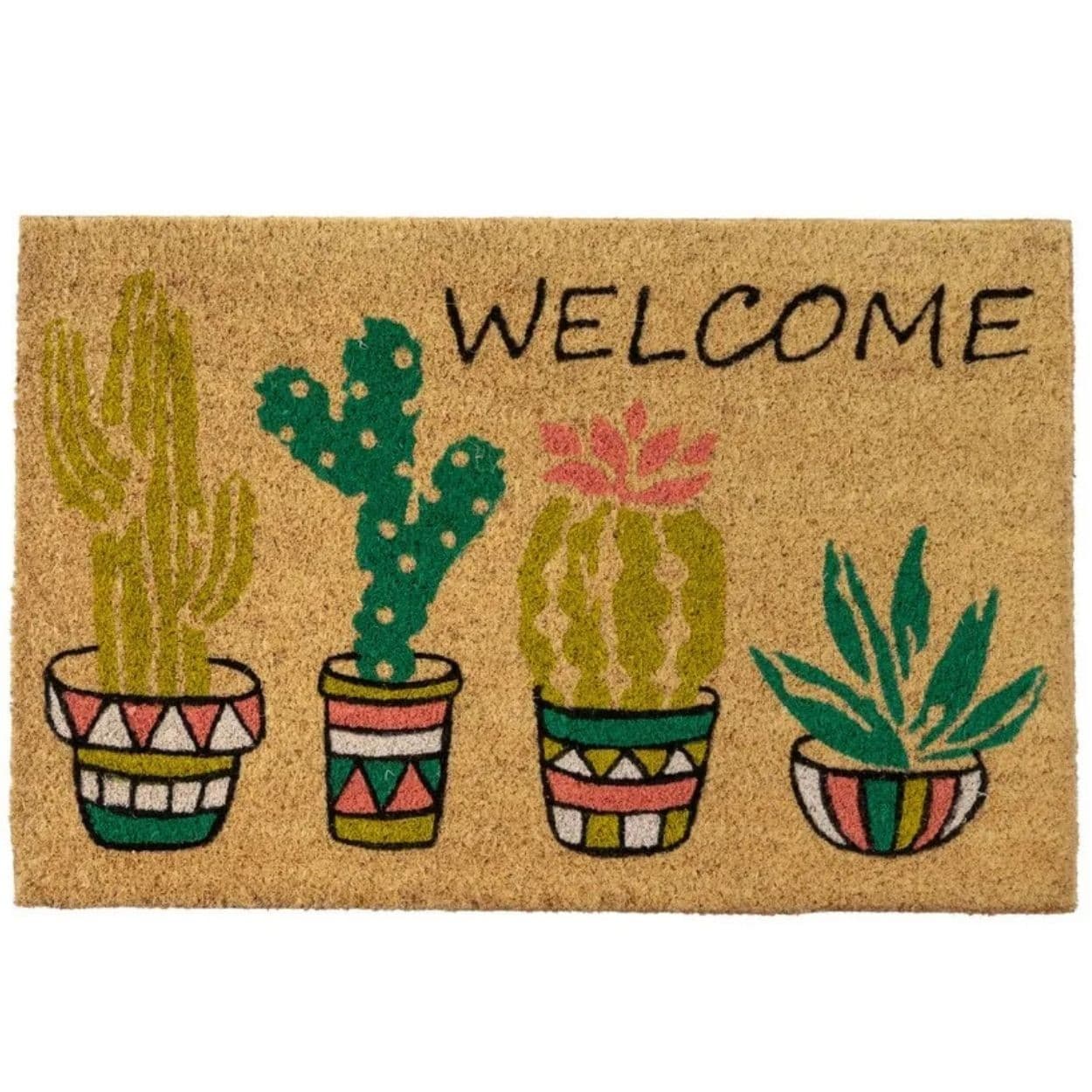 Kokosová rohožka Cactus hnědá/vícebarevná