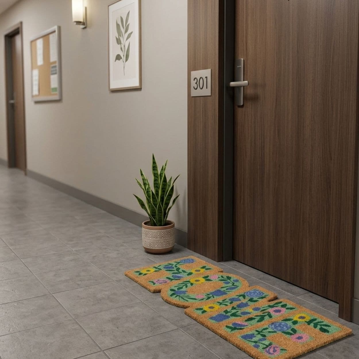 Kokosová rohožka Home hnědá/vícebarevná 2
