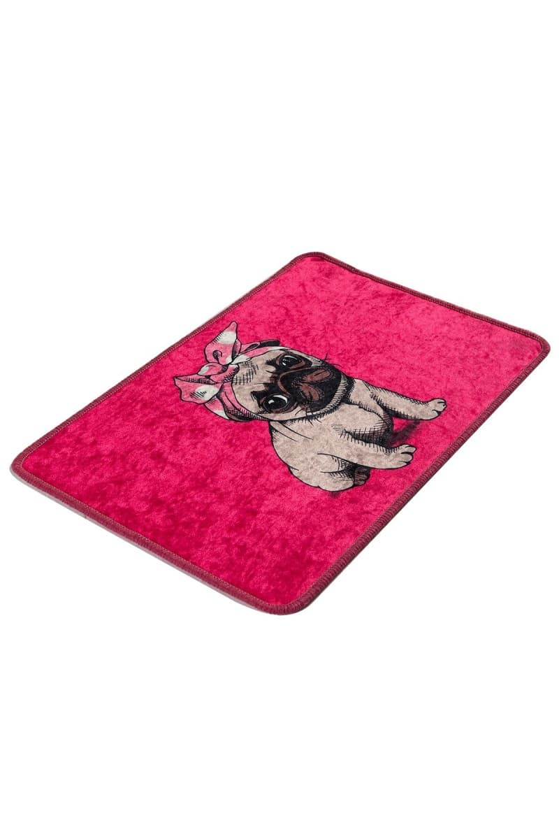 Koupelnová předložka Pug DJT růžová
