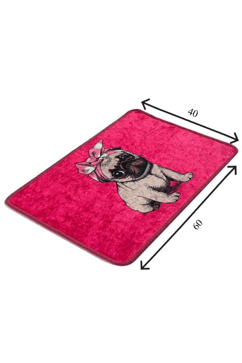 Koupelnová předložka Pug DJT růžová 3