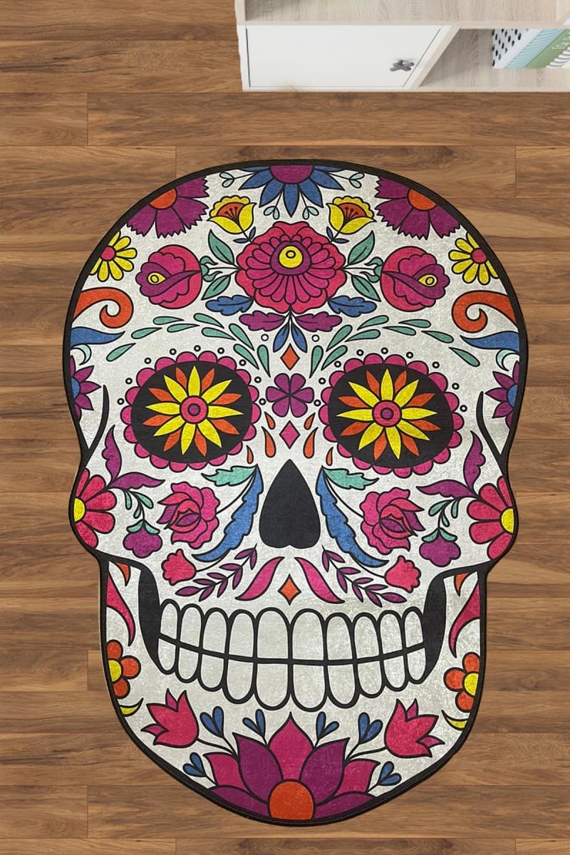 Koupelnová předložka Skull vícebarevná 3