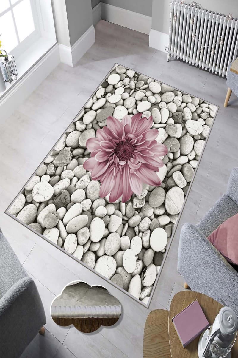 Koberec Bloom šedý/růžový 2